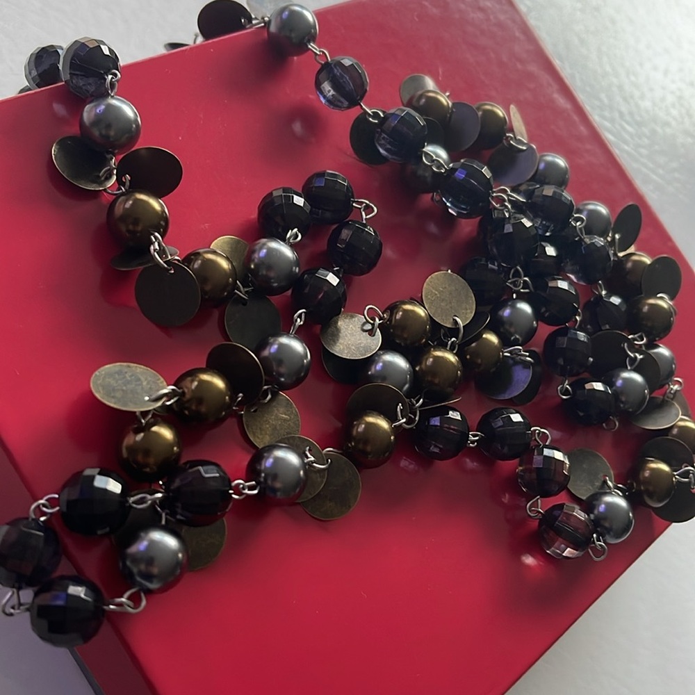 Beaded long necklace